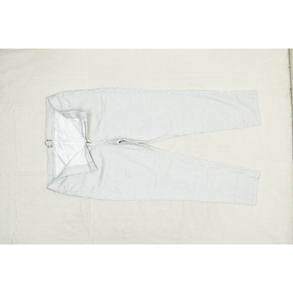 Chicos Pants Womens 3 White Blue Printed Capri Stretch Cropped Cotton Spandex - Picture 2 of 8